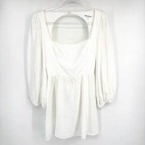 Reformation Brodie Linen Mini Dress Size 6 White